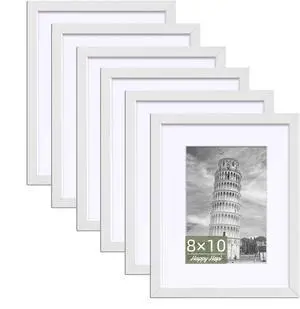 8x10 Picture Frame Set of 6, Wall or Tabletop Display, White | White 8x10 Frame Display Photos 5x7 with Mat or 8x10 without, Gallery Wall Frame Set for Room & Home Decor 8x10 Picture Frame Set of 6, Wall or Tabletop Display, White | White 8x10 Frame Display Photos 5x7 with Mat or 8x10 without, Gallery Wall Frame Set for Room & Home Decor