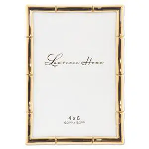 712246 4-Inch W x 6-Inch H Gold Metal Picture Frame with Bamboo Design 712246 4-Inch W x 6-Inch H Gold Metal Picture Frame with Bamboo Design