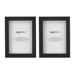 Rectangular Picture Frame with Glass, 5" x 7", Wall Hanging or Tabletop Display, Mat for 4" x 6" Photo, Black, 2-Pack Rectangular Picture Frame with Glass, 5" x 7", Wall Hanging or Tabletop Display, Mat for 4" x 6" Photo, Black, 2-Pack