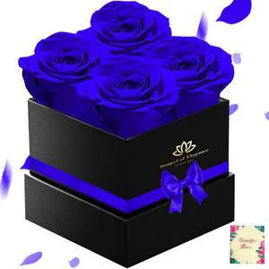 Blue Forever Roses Luxury Gift for Women/Men, Fresh Flowers Bouquet for Girlfriend, Wife, Mom, Anniversary, Valentine's Day, Wedding, Graduation, Christmas, Birthday, Unique Presents for Her Blue Forever Roses Luxury Gift for Women/Men, Fresh Flowers Bouquet for Girlfriend, Wife, Mom, Anniversary, Valentine's Day, Wedding, Graduation, Christmas, Birthday, Unique Presents for Her