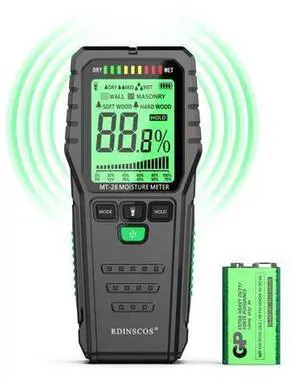 Pinless Moisture Meter for Wood Concrete Digital Moisture Tester with 3-Color LCD Display, Audible Alarm & HOLD Function Ideal for Firewood, Lumber, Home Inspections (Green) Pinless Moisture Meter for Wood Concrete Digital Moisture Tester with 3-Color LCD Display, Audible Alarm & HOLD Function Ideal for Firewood, Lumber, Home Inspections (Green)