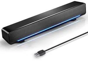 Computer PC Bluetooth Soundbar Speakers Wireless USB Powered Laptop Desktop Monitor Speakers for PC Smartphone Ipad Tablet-Lighting Control-Switch Power On/Off Computer PC Bluetooth Soundbar Speakers Wireless USB Powered Laptop Desktop Monitor Speakers for PC Smartphone Ipad Tablet-Lighting Control-Switch Power On/Off