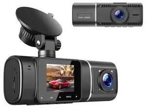 Black Dash Cam FHD 1080P Front and HD 720P Inside, IR Night Vision Car Camera Black Dash Cam FHD 1080P Front and HD 720P Inside, IR Night Vision Car Camera