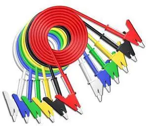 Alligator Clips Electrical Test Leads 6 Colors Dual Ended Crocodile Clips Wires with Insulators Clips Test Flexible Copper Cable for Electrical Testing 3.3ft/1m Alligator Clips Electrical Test Leads 6 Colors Dual Ended Crocodile Clips Wires with Insulators Clips Test Flexible Copper Cable for Electrical Testing 3.3ft/1m