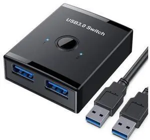 Vszerda USB 3.0 Switch, Bi-Directional USB Switch 2 in 1 Out / 1 in 2 Out, USB Switcher 2 Computers Share Keyboard Mouse Scanner Printer, USB KVM Switch Compatible with Mac/Windows/Linux Vszerda USB 3.0 Switch, Bi-Directional USB Switch 2 in 1 Out / 1 in 2 Out, USB Switcher 2 Computers Share Keyboard Mouse Scanner Printer, USB KVM Switch Compatible with Mac/Windows/Linux