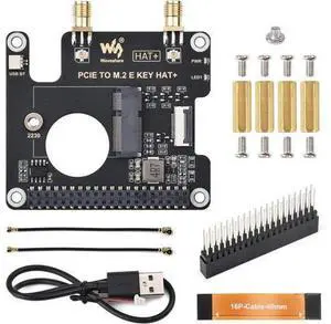 Waveshare PCIe to M.2 E Key HAT, Compatible with Raspberry Pi 5, Support Various NGFF (M.2 E Key) Wireless NIC, Supports USB Bluetooth Connection and HAT+ Standard, Raspberry Pi 5 PCIe HAT Waveshare PCIe to M.2 E Key HAT, Compatible with Raspberry Pi 5, Support Various NGFF (M.2 E Key) Wireless NIC, Supports USB Bluetooth Connection and HAT+ Standard, Raspberry Pi 5 PCIe HAT