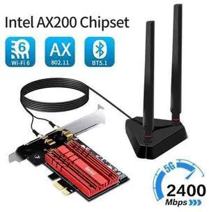 3000Mbps Wifi6 Dual Band AX200 PCIe Wireless Wifi Adapter 2.4G/5Ghz 802.11ac/ax Bluetooth 5.1 AX200NGW Card For PC Windows 3000Mbps Wifi6 Dual Band AX200 PCIe Wireless Wifi Adapter 2.4G/5Ghz 802.11ac/ax Bluetooth 5.1 AX200NGW Card For PC Windows