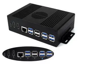 Multi-Functional All-in-One Mini-Computer Kit Compatible with Raspberry Pi 5, Pi5 PCIe Box Includes Aluminum Alloy Case, PCIe to 4-CH USB3.2 Gen1 Adapter Board, Pi5 HDMI and Type-C Adapter Board Multi-Functional All-in-One Mini-Computer Kit Compatible with Raspberry Pi 5, Pi5 PCIe Box Includes Aluminum Alloy Case, PCIe to 4-CH USB3.2 Gen1 Adapter Board, Pi5 HDMI and Type-C Adapter Board