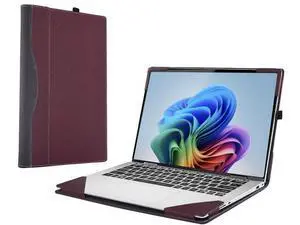 BONAEVER Laptop Case for 15 inch Microsoft Surface Laptop 7 Windows PC with ARM CPU and AI-Powered Copilot+, PU Leather Folio Stand Laptop Protective Cover Wine Red BONAEVER Laptop Case for 15 inch Microsoft Surface Laptop 7 Windows PC with ARM CPU and AI-Powered Copilot+, PU Leather Folio Stand Laptop Protective Cover Wine Red