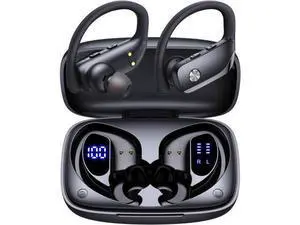 Wireless Earbuds Bluetooth Headphones Over Ear Hooks Ear Buds with 80H Playtime LED Power Display Dual Mic Clear Calls Sports Wireless Ear Buds Bluetooth Earbuds for Running Gym Workout Black Wireless Earbuds Bluetooth Headphones Over Ear Hooks Ear Buds with 80H Playtime LED Power Display Dual Mic Clear Calls Sports Wireless Ear Buds Bluetooth Earbuds for Running Gym Workout Black