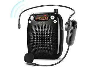 BONAEVER Voice Amplifier with UHF Wireless Microphone Headset Support MP3 Play 10W 2000mAh Portable Wearable Rechargeable PA Systerm for Speaker Classroom Meetings Promotions Outdoors BONAEVER Voice Amplifier with UHF Wireless Microphone Headset Support MP3 Play 10W 2000mAh Portable Wearable Rechargeable PA Systerm for Speaker Classroom Meetings Promotions Outdoors