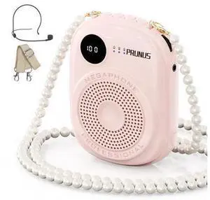 Voice Amplifier for Teacher,Portable Wired Voice Amplifier with Microphone Headset and Speaker,Rechargeable Mini Voice Amplifier for Classroom,Speech,Training,Tour Guide,Pearl Chain Design-Pink Voice Amplifier for Teacher,Portable Wired Voice Amplifier with Microphone Headset and Speaker,Rechargeable Mini Voice Amplifier for Classroom,Speech,Training,Tour Guide,Pearl Chain Design-Pink
