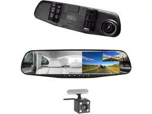 Car DVR Rear View Mirror Video Recroder 4.3" inch Back Up Car Camera Dual Lens Cam Night Vision Front and Rear Backup Reverse Security for Car Car DVR Rear View Mirror Video Recroder 4.3" inch Back Up Car Camera Dual Lens Cam Night Vision Front and Rear Backup Reverse Security for Car