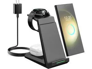 Wireless Charger for - 3 in 1 Charging Station for Multiple Devices Fast Charger Stand for Galaxy S25 S24 S23 Ultra S22 S21 Z Flip Fold 4 Galaxy Watch 6/5/5 Pro/4/3 Galaxy Buds 2 Pro Wireless Charger for - 3 in 1 Charging Station for Multiple Devices Fast Charger Stand for Galaxy S25 S24 S23 Ultra S22 S21 Z Flip Fold 4 Galaxy Watch 6/5/5 Pro/4/3 Galaxy Buds 2 Pro