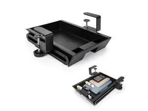 Under Desk Slide-Out Storage Drawer, Small 11.7"x8.2" Pull-Out Organizer with Smooth Sliding Rail, Adjustable C-Clamp Mount, Black Tray for Home Office & Standing Desk Under Desk Slide-Out Storage Drawer, Small 11.7"x8.2" Pull-Out Organizer with Smooth Sliding Rail, Adjustable C-Clamp Mount, Black Tray for Home Office & Standing Desk