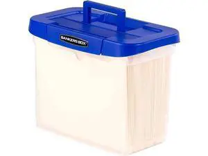 BANKERS BOX Heavy Duty Portable Plastic File Box with Hanging Rails, Letter, 1 Pack (0086304) BANKERS BOX Heavy Duty Portable Plastic File Box with Hanging Rails, Letter, 1 Pack (0086304)
