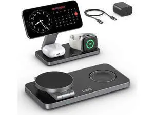 Foldable 3 in 1 Wireless Charging Station for Magsafe Charger Stand Fast Magnetic Wireless Charger Station for iPhone 17 Air 16 15 14 13 12 Series Watch Ultra (Pure Black) Foldable 3 in 1 Wireless Charging Station for Magsafe Charger Stand Fast Magnetic Wireless Charger Station for iPhone 17 Air 16 15 14 13 12 Series Watch Ultra (Pure Black)