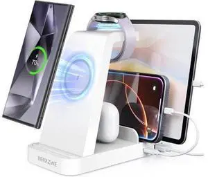 Wireless Charger for 5 in 1 Wireless Charging Station for Charger Dock Stand for Galaxy Watch Ultra 7 6 5 4 3 Galaxy S25 S24 Ultra S23 S22 S21 Note 20 10 Z Fold Buds White Wireless Charger for 5 in 1 Wireless Charging Station for Charger Dock Stand for Galaxy Watch Ultra 7 6 5 4 3 Galaxy S25 S24 Ultra S23 S22 S21 Note 20 10 Z Fold Buds White