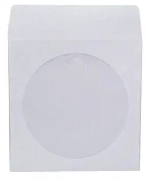 1,000 Pieces White Paper CD DVD Sleeves Envelope Holder with Clear Window and Flap, 80g Economy Weight. 1,000 Pieces White Paper CD DVD Sleeves Envelope Holder with Clear Window and Flap, 80g Economy Weight.