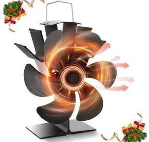 Heat Powered Wood Stove Fan for Buddy Heater - 6-Blade Fireplace Fan, Increases 80% More Warmth for Wood/Log Burner & Wood Burning Stove Heat Powered Wood Stove Fan for Buddy Heater - 6-Blade Fireplace Fan, Increases 80% More Warmth for Wood/Log Burner & Wood Burning Stove