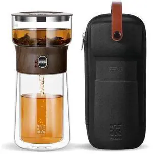 Modern Glass Infuser Teapot, One Touch Tea Maker for Loose Leaf Tea with Insulated Mug and Portable Case. Enchanted Pot Alternatives for Tea Lover Gifts Modern Glass Infuser Teapot, One Touch Tea Maker for Loose Leaf Tea with Insulated Mug and Portable Case. Enchanted Pot Alternatives for Tea Lover Gifts