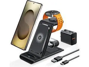 Wireless Charging Station for Wireless Charger Galaxy Watch 8/7/6/5/4/3 Active 2/1 Stand Galaxy S25 Ultra/S25/S24/S23/S22/S21/Note20/10 Z Fold Flip 7 Galaxy Buds3/2 Pro/Live Multiple Devices Wireless Charging Station for Wireless Charger Galaxy Watch 8/7/6/5/4/3 Active 2/1 Stand Galaxy S25 Ultra/S25/S24/S23/S22/S21/Note20/10 Z Fold Flip 7 Galaxy Buds3/2 Pro/Live Multiple Devices