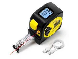 Laser Tape Measure, 164ft Class II Laser Distance Meter (0.49mW Red Laser) and 16ft Manual Tape Measure Laser Tape Measure, 164ft Class II Laser Distance Meter (0.49mW Red Laser) and 16ft Manual Tape Measure