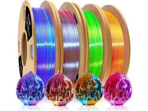 LOVOON 3D PLA Filament 1.75mm Bundle, Tricolor 3D Printer Filament Bundle, Rainbow Silk PLA Filament Bundle, PLA Filament for 3D Printer 3D Pen, Dimensional Accuracy +/-0.02mm, 200g x 4 Spools LOVOON 3D PLA Filament 1.75mm Bundle, Tricolor 3D Printer Filament Bundle, Rainbow Silk PLA Filament Bundle, PLA Filament for 3D Printer 3D Pen, Dimensional Accuracy +/-0.02mm, 200g x 4 Spools