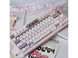 Strawberry Rabbit theme factory-made keycaps in PBT material, hot-spraying technology, suitable for girls, cute, original, creative, universal, 60 keys, 98 keys, 108 keys - keycaps Strawberry Rabbit theme factory-made keycaps in PBT material, hot-spraying technology, suitable for girls, cute, original, creative, universal, 60 keys, 98 keys, 108 keys - keycaps