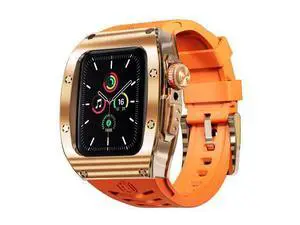 BONAEVER Mod Kit Standainless Standeel Case for Apple Watch 45mm/44mm Rugged Metal Bumper Case Protective Replacement B for iWatch Series 4/5/6/7/8/9/SE/SE2 Orange BONAEVER Mod Kit Standainless Standeel Case for Apple Watch 45mm/44mm Rugged Metal Bumper Case Protective Replacement B for iWatch Series 4/5/6/7/8/9/SE/SE2 Orange