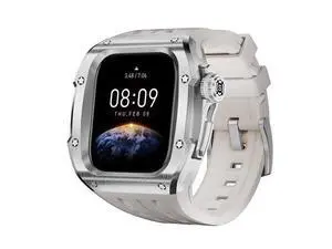 BONAEVER Mod Kit Stainless Steel Case for Apple Watch Series 10 46mm Rugged Metal Bumper Case Protective Wristband Replacement Band for iWatch 46 mm White BONAEVER Mod Kit Stainless Steel Case for Apple Watch Series 10 46mm Rugged Metal Bumper Case Protective Wristband Replacement Band for iWatch 46 mm White