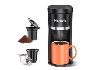 Small Single Serve Coffee Maker, Fast Brew One Cup Coffee Machine for K Cup and Grounds, 6 to 12 oz. Brew Sizes, Capsule Coffee Machine with Descaling Reminder and Viewing Tank, Black Small Single Serve Coffee Maker, Fast Brew One Cup Coffee Machine for K Cup and Grounds, 6 to 12 oz. Brew Sizes, Capsule Coffee Machine with Descaling Reminder and Viewing Tank, Black