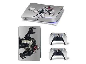 Venom Vinyl Skin Sticker For PS5Digital PS5 Game Console Game Handle Full Protective Film(TN-PS5Digital-10280) Venom Vinyl Skin Sticker For PS5Digital PS5 Game Console Game Handle Full Protective Film(TN-PS5Digital-10280)
