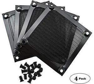 80mm Computer Fan Filter Grills with Screws Aluminum Frame Ultra Fine Stainelss Steel Mesh - 4 Pack 80mm Computer Fan Filter Grills with Screws Aluminum Frame Ultra Fine Stainelss Steel Mesh - 4 Pack