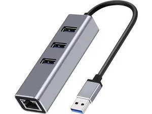 USB 3.0 to RJ45 Ethernet Adapter 4 in 1 Multiport USB Hub with Gigabit Ethernet 1000Mbps RJ45 LAN Network Adapter Compatible and 3-Port USB3.0 Support Laptop PC Windows Linux MacOS, and More USB 3.0 to RJ45 Ethernet Adapter 4 in 1 Multiport USB Hub with Gigabit Ethernet 1000Mbps RJ45 LAN Network Adapter Compatible and 3-Port USB3.0 Support Laptop PC Windows Linux MacOS, and More