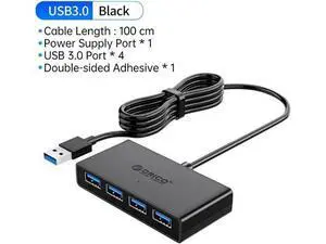 USB HUB 4 Port USB 3.0 Splitter With Micro USB Power Port Multiple High Speed OTG Adapter for Computer Laptop 4 x USB 3.0 Port, 1ft cable USB HUB 4 Port USB 3.0 Splitter With Micro USB Power Port Multiple High Speed OTG Adapter for Computer Laptop 4 x USB 3.0 Port, 1ft cable