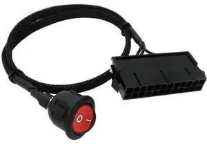 ATX Power Jumper Cable, 24 Pin ATX Red LED Power On/Off Switch Bridge Adapter Braided 21.5-inch(55cm) ATX Power Jumper Cable, 24 Pin ATX Red LED Power On/Off Switch Bridge Adapter Braided 21.5-inch(55cm)