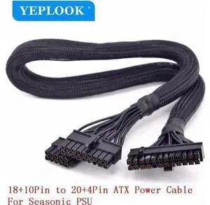 18Pin+10Pin to 24Pin 20+4Pin Power Supply Cable Sleeved 60CM For Sea-sonic FOCUS PLUS GOLD/Platinum/PX/GX/SGX 1000W, 850W, 750W, 650W, 550W, 450W 18Pin+10Pin to 24Pin 20+4Pin Power Supply Cable Sleeved 60CM For Sea-sonic FOCUS PLUS GOLD/Platinum/PX/GX/SGX 1000W, 850W, 750W, 650W, 550W, 450W