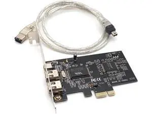 PCIE 1394 Firewire Card, PCI Express (1X) to External IEEE 1394 Adapter Controller (2 x 6 Pin + 1 x 4 Pin) for Desktop PC and DV Connection,with cable PCIE 1394 Firewire Card, PCI Express (1X) to External IEEE 1394 Adapter Controller (2 x 6 Pin + 1 x 4 Pin) for Desktop PC and DV Connection,with cable