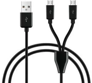 Micro USB Splitter Cable,2 in 1 USB 2.0 A Male to Dual Micro USB Male Charging Cord Multi Micro USB Data Sync Adapter Cable Split Micro USB Connection Wire (Black-1m-2 Mrico) Micro USB Splitter Cable,2 in 1 USB 2.0 A Male to Dual Micro USB Male Charging Cord Multi Micro USB Data Sync Adapter Cable Split Micro USB Connection Wire (Black-1m-2 Mrico)
