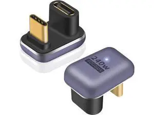 80 Degree USB C Adapter 240W, 2-Pack U Shape USB C 180 Degree Angled USB 4.0 Type C Extender Connector Support 40Gbps Data & 8K Video for Thunderbolt 4/3, Laptop, MacBook 80 Degree USB C Adapter 240W, 2-Pack U Shape USB C 180 Degree Angled USB 4.0 Type C Extender Connector Support 40Gbps Data & 8K Video for Thunderbolt 4/3, Laptop, MacBook