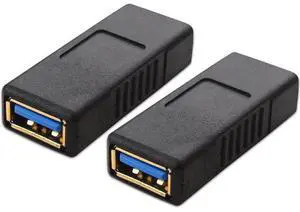 2-Pack USB 3.0 Coupler USB Female to Female Adapter Gender Changer 2-Pack USB 3.0 Coupler USB Female to Female Adapter Gender Changer
