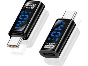 USB C Adapter LED Wattage Display 140W, 40Gbps USB C Extension Adapter, PD 3.1 Type C Power Meter Tester with Digital Display Type C Extender for iPhone MacBook Thunderbolt Charging, 2-Pack USB C Adapter LED Wattage Display 140W, 40Gbps USB C Extension Adapter, PD 3.1 Type C Power Meter Tester with Digital Display Type C Extender for iPhone MacBook Thunderbolt Charging, 2-Pack