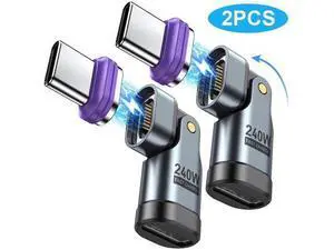 PD 240W 16PIN USB C Magnetic Adapter (2Pack)/USB C 90 Degree Adapter/Right Angle C Adapter/C to C Adapter for i-Phone 16/15 Series, Ma-Book Pro/1Pad Series, Galaxy, G-oo-gle Pixel etc.. PD 240W 16PIN USB C Magnetic Adapter (2Pack)/USB C 90 Degree Adapter/Right Angle C Adapter/C to C Adapter for i-Phone 16/15 Series, Ma-Book Pro/1Pad Series, Galaxy, G-oo-gle Pixel etc..