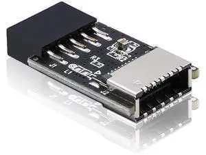 USB2.0 Internal Header (9-Pin) to USB3.1/3.2 Type-C (20-Pin) A-Key Front Panel 180 Degrees Adapter, Extend USB Type E Ports to PCs Front Panel USB Ports USB2.0 Internal Header (9-Pin) to USB3.1/3.2 Type-C (20-Pin) A-Key Front Panel 180 Degrees Adapter, Extend USB Type E Ports to PCs Front Panel USB Ports