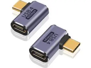 Right Angle USB C Adapter, 40Gbps 90 Degree Type C Extender Support 8K Video & 100W Charging for Thunderbolt 4, USB 4, Mobile Phone, Tablet, 2Pack Right Angle USB C Adapter, 40Gbps 90 Degree Type C Extender Support 8K Video & 100W Charging for Thunderbolt 4, USB 4, Mobile Phone, Tablet, 2Pack