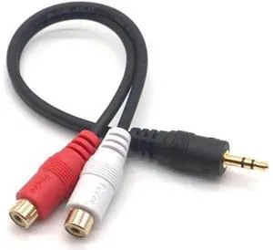 3.5mm Male Jack to 2 RCA Female Plug Adapter Cable Mini Stereo Audio Cable Headphone Y Cable 3.5mm Male Jack to 2 RCA Female Plug Adapter Cable Mini Stereo Audio Cable Headphone Y Cable