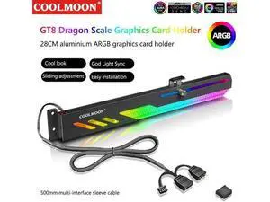 GT8 Horizontal GPU Support Computer Video Card Stand GPU Holder Support Colorful 5V A-RGB Bracket Computer Graphics Vid GT8 Horizontal GPU Support Computer Video Card Stand GPU Holder Support Colorful 5V A-RGB Bracket Computer Graphics Vid