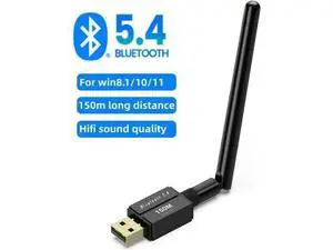 USB Bluetooth 5.4 Adapter for Desktop PC, Long Range 500FT/150M Wireless Transfer Bluetooth 5.4 USB Adapter for Headphones, Keyboard, Mouse, Compatible with Windows11/10/8.1 USB Bluetooth 5.4 Adapter for Desktop PC, Long Range 500FT/150M Wireless Transfer Bluetooth 5.4 USB Adapter for Headphones, Keyboard, Mouse, Compatible with Windows11/10/8.1