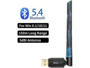 Bluetooth 5.4 USB Adapter for PC, USB Bluetooth Dongle 5.4 EDR Adapter for Laptop Keyboard Mouse Headsets Speakers, Long Range 150M Bluetooth Adapter Supports Windows 11/10/8.1(Plug and Play) Bluetooth 5.4 USB Adapter for PC, USB Bluetooth Dongle 5.4 EDR Adapter for Laptop Keyboard Mouse Headsets Speakers, Long Range 150M Bluetooth Adapter Supports Windows 11/10/8.1(Plug and Play)